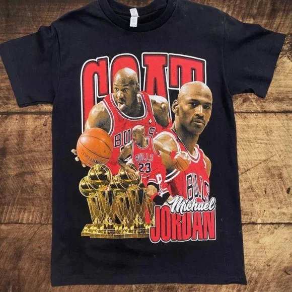 Shirts Michael Jordan Chicago Bulls Goat Champion Basketball T